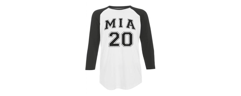  Jubiläums-Baseball-Shirt, in schwarz / weiß 